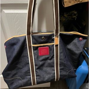 XL Coach denim tote